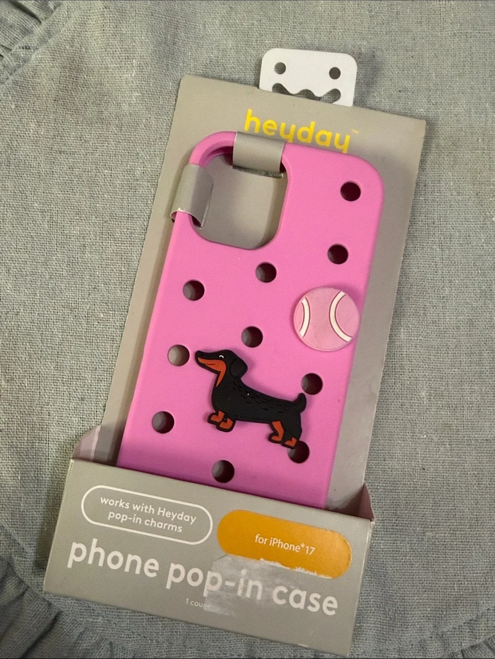 heyday Pink Phone Pop-In Case with Dachshund and Tennis Pop - IPhone 17